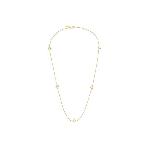 Ruth Anchor charm lock necklace, gold plated
