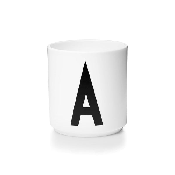 Persoonlijke porseleinen beker A-Z (Wit)