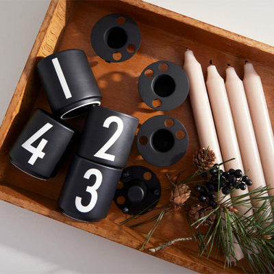 Advent Set Black Mini Cups + Candle Holders