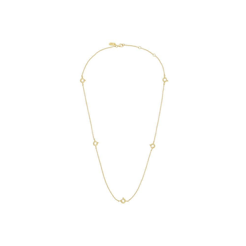 Ruth Anchor charm lock necklace, gold plated