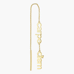 Vocabulary ear chain, gold plated