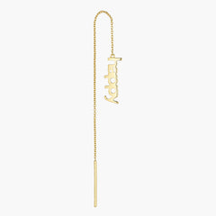 Vocabulary ear chain, gold plated
