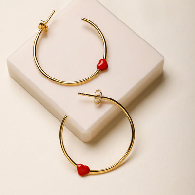 Little Big Love Hoops (set of 2 pcs) - Goldplated