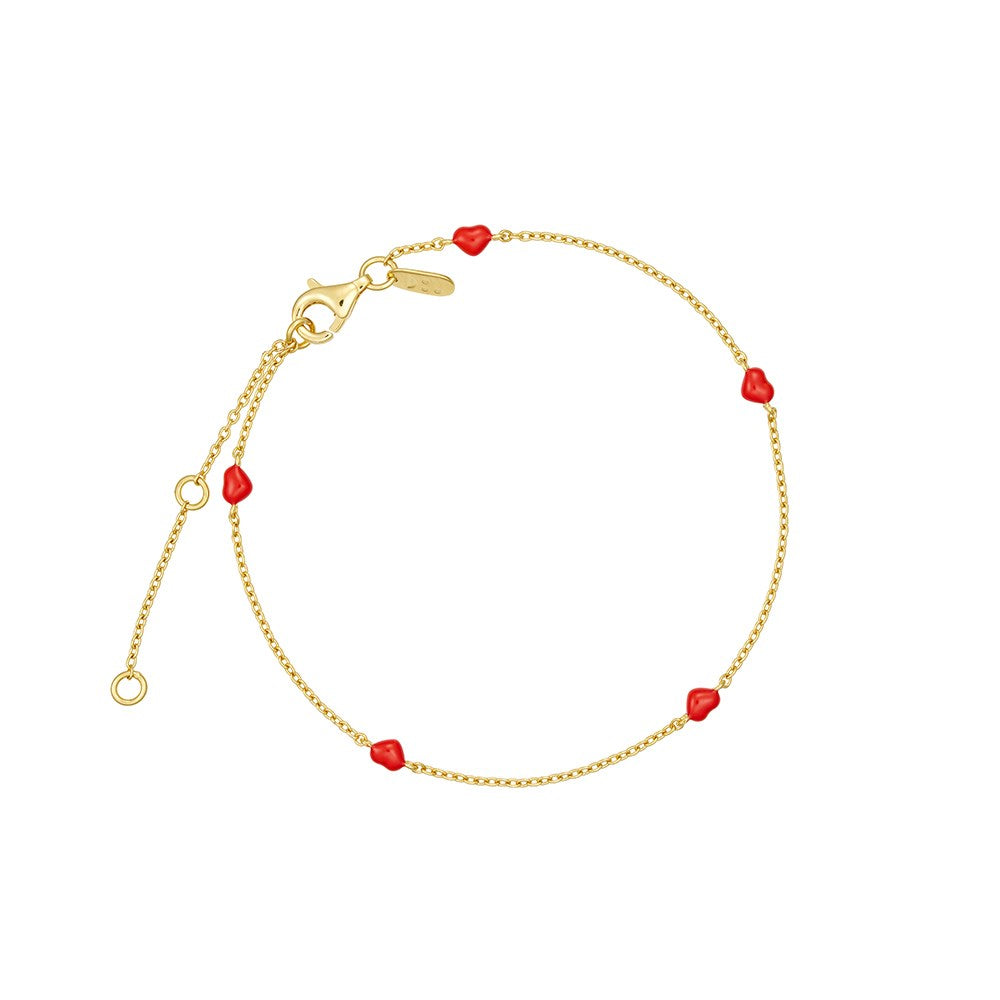 Little Big Love Multiple Hearts bracelet - Goldplated