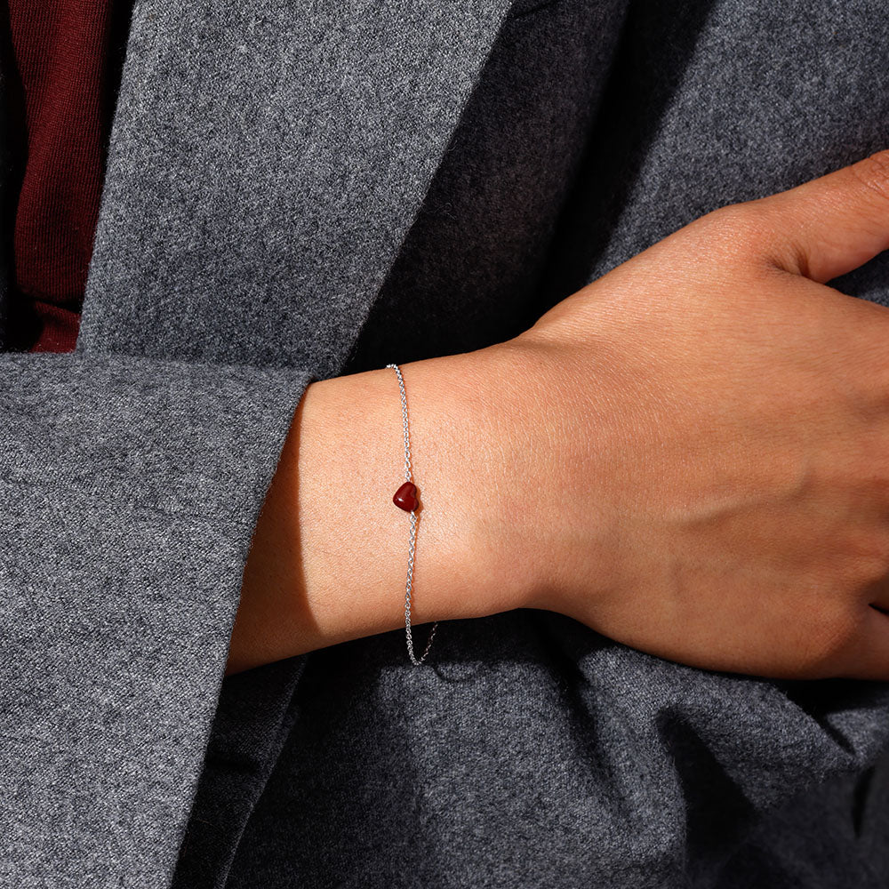 Little Big Love Bracelet Burgundy - Silver