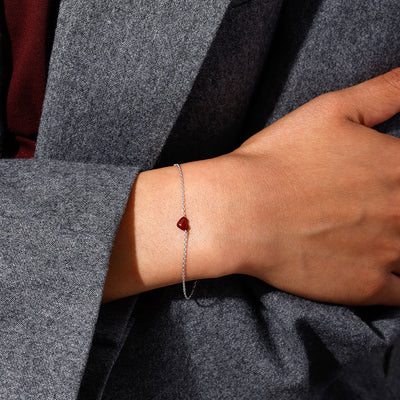 Little Big Love Bracelet Burgundy - Silver