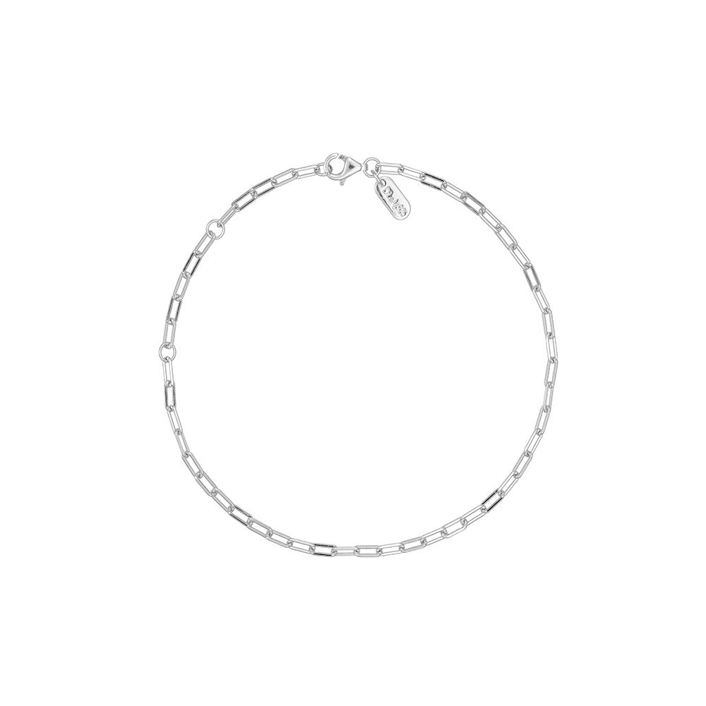 Chunky square link chain small bracelet - Silver