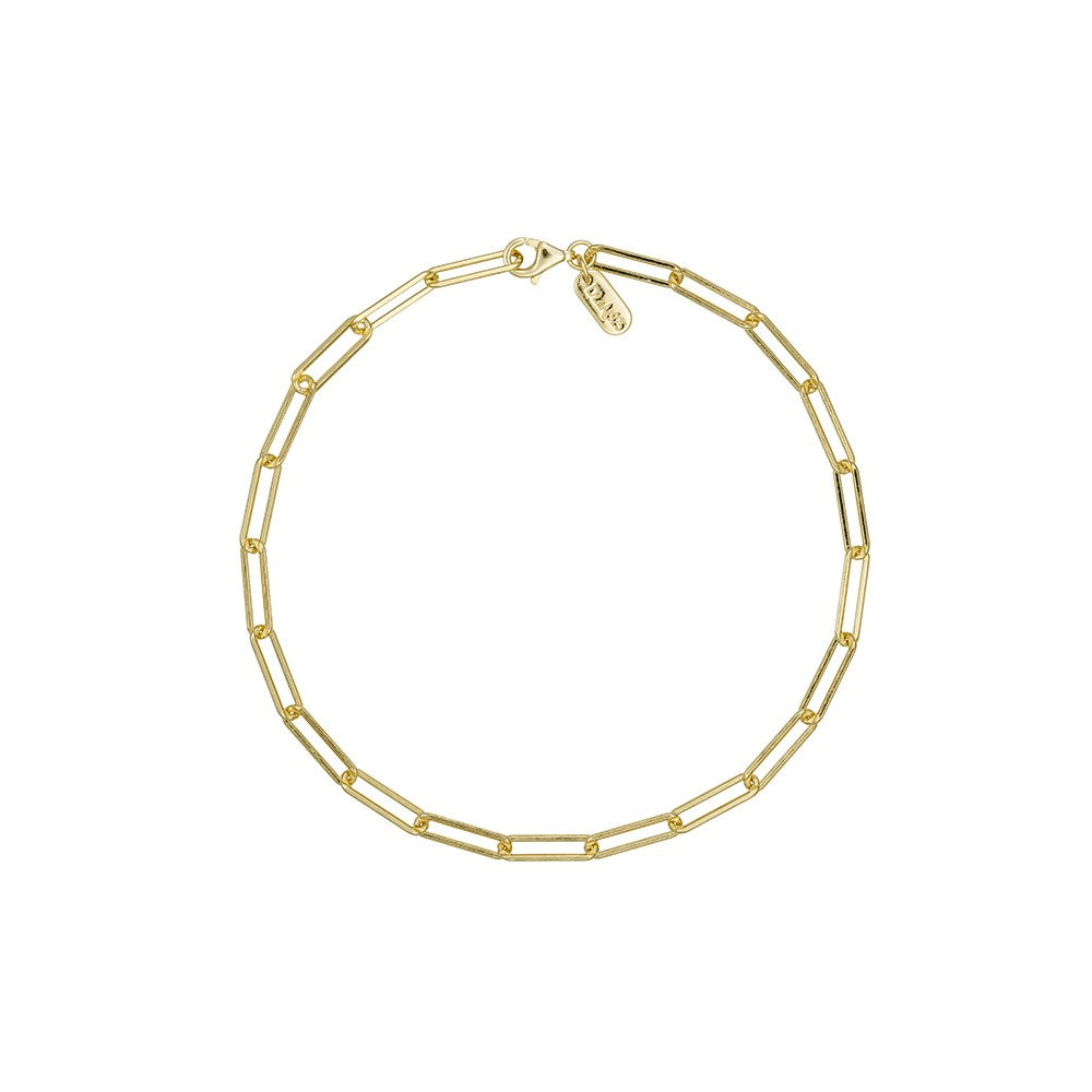 Chunky square link chain large bracelet - Gold plated