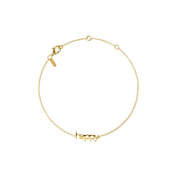Vocabulary bracelet, gold plated