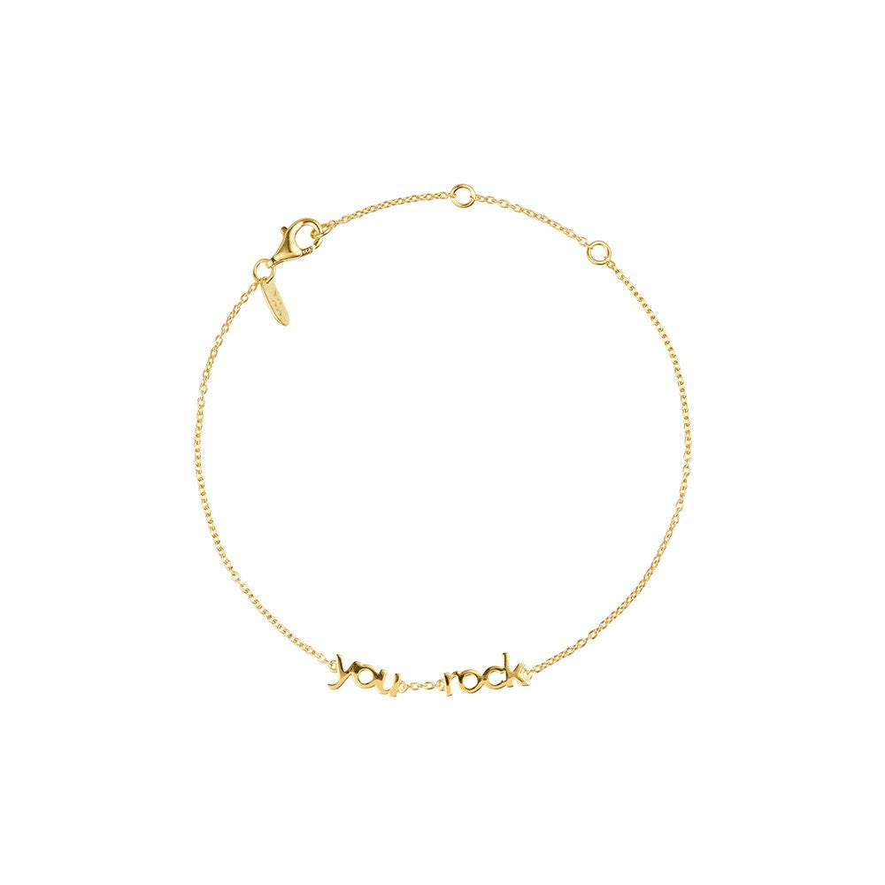 Vocabulary bracelet, gold plated