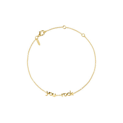 Vocabulary bracelet, gold plated