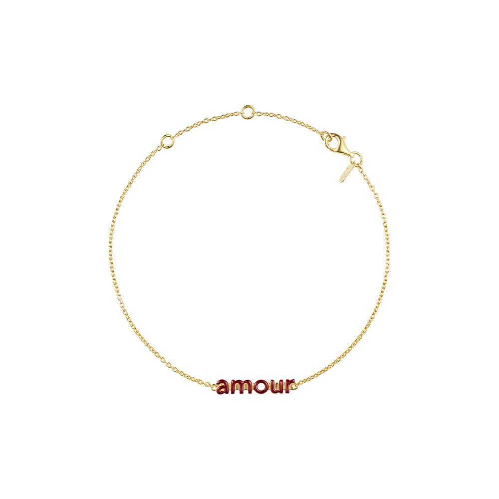 Vocabulary enamel bracelet, gold plated