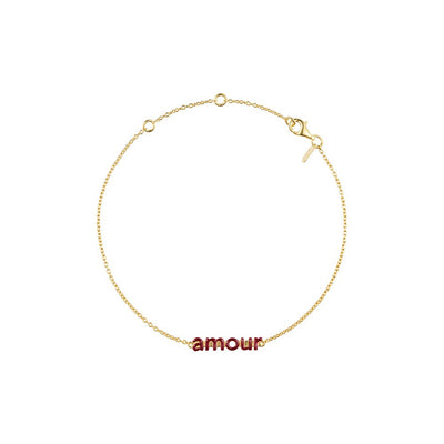 Vocabulary enamel bracelet, gold plated
