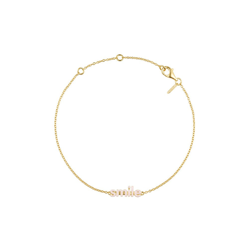Vocabulary enamel bracelet, gold plated