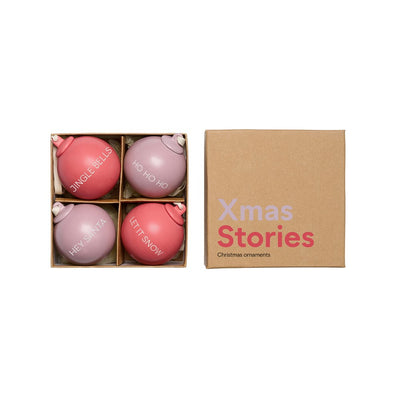 XMAS Stories Ball Pendants 40mm (Set of 4 pcs)