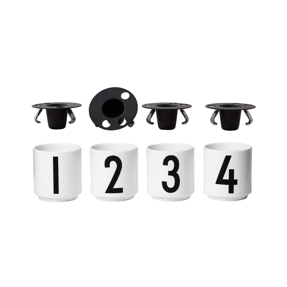 Advent Set White Mini Cups + Candle Holders