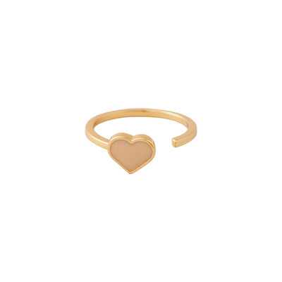 18k gold plated enamel heart ring 7mm
