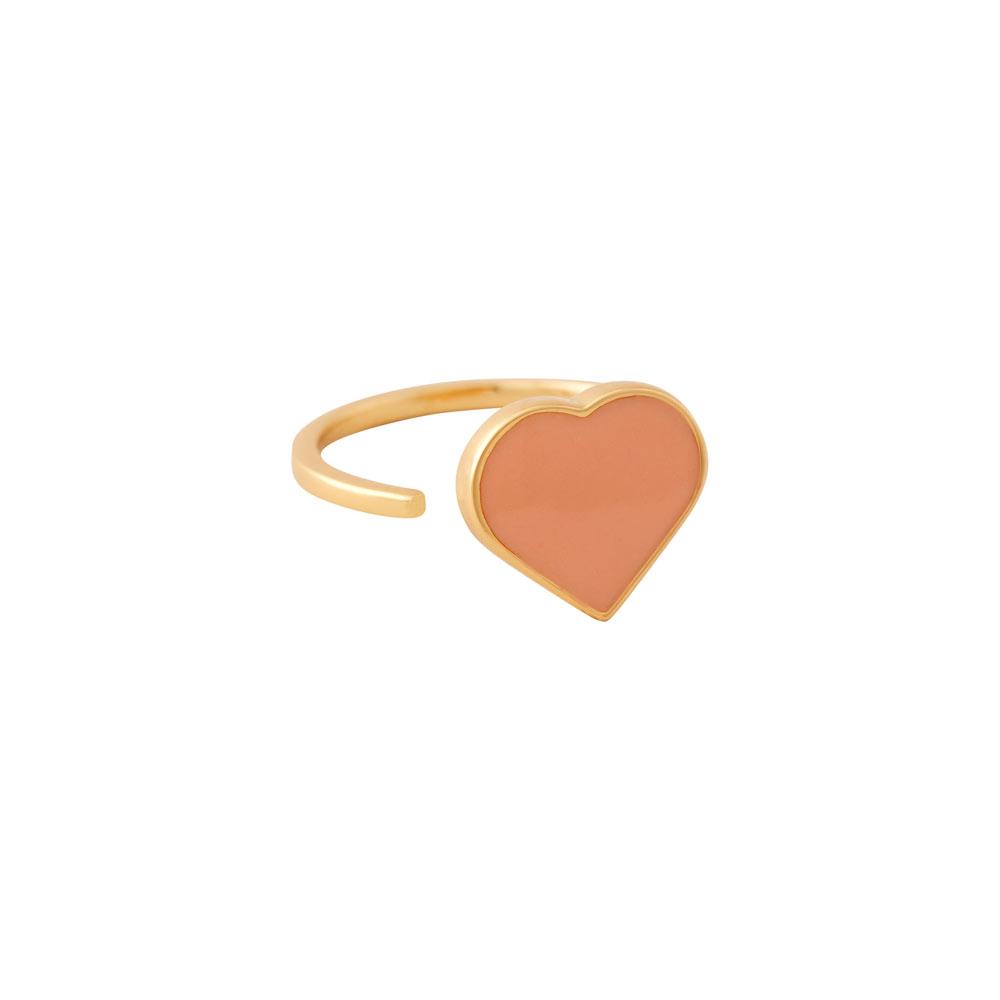 Big heart enamel ring (18K Gold-plated)