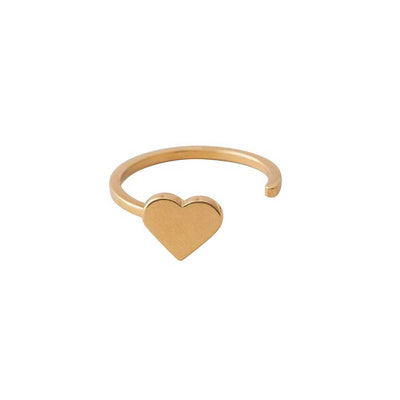 18k gold plated silver heart ring, 7 mm