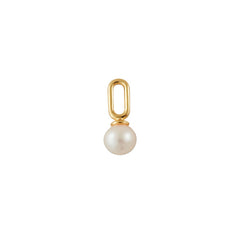 Pearl Drop Charm 5mm Gold Plated