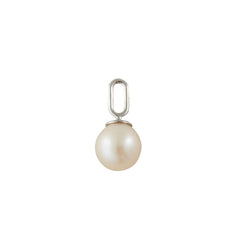 Pearl Drop Charm 8mm Silver