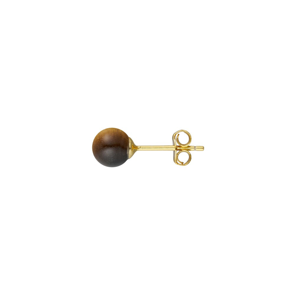 Stone Stud 5mm Gold Plated