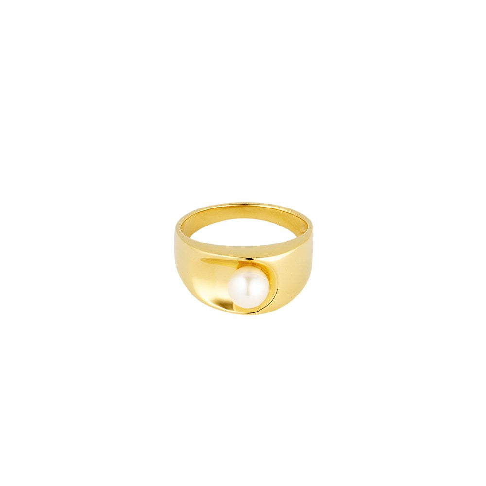 Pearl Solo Ring - Goldplated